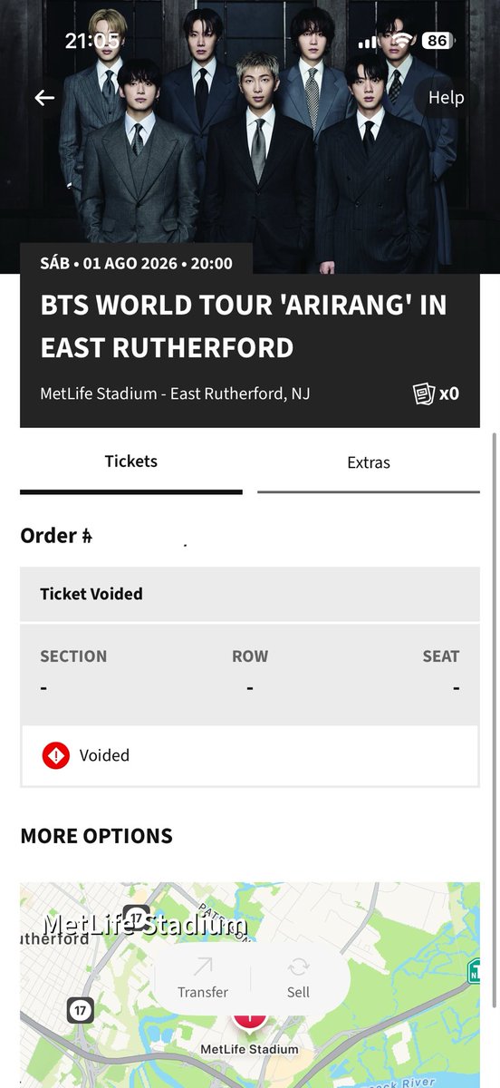 AbiSabri's tweet photo. Still can’t believe this happened to me 😭 @Ticketmaster @TMFanSupport #BTS_ARİRANG #BTS_THECITY_ARIRANG_NEWYORK https://t.co/O6kaxqls0M