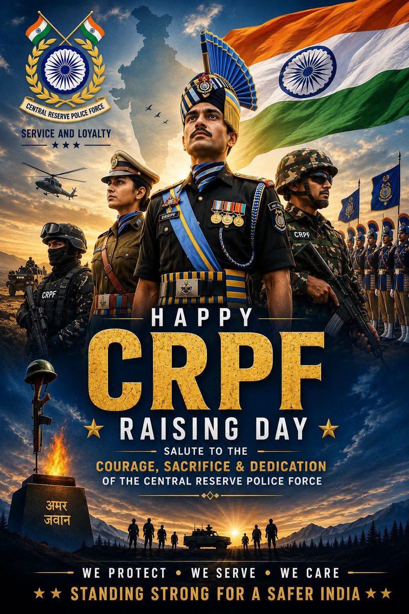 KonthoujamG's tweet photo. On this 87th Raising Day, we honour the courage, sacrifice and unwavering commitment of the Central Reserve Police Force. From guarding our borders to maintaining peace within, your motto "Seva Aur Nishtha" lives in every action.
We salute the bravehearts and remember the martyrs who laid down their lives for the nation.
During the difficult times in Manipur, the CRPF has taken great responsibility in helping and standing by the people.

#JaiHind
@narendramodi @AmitShah @rajnathsingh @NitinNabin