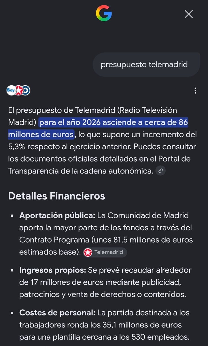 Samuzz22's tweet photo. @Soypatita @samurs22 @AntonioRNaranjo @rtve Macho, los fachas tenéis las neuronas justas para pasar el día. 

Sólo con poner "presupuestos Telemadrid " en Google te sale. 

Por gente como esta gobierna quién gobierna https://t.co/ENiFYvEbsW