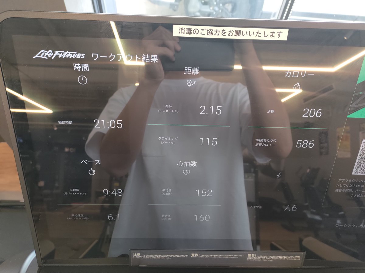 Temarin_tenten's tweet photo. 結局毎朝ジムに行ってる…
あとトレッドミルの表記がマイルになっているのに気付かなくて必死こいて走ったのは内緒 https://t.co/1A2kHKW0ZY