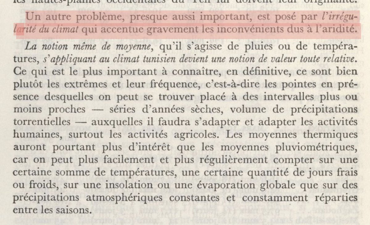 RiFahem's tweet photo. Jean Poncet écrit en 1957 sur la régularité saisonnière du climat tunisien. S’il voyait le déséquilibre terrible 70 ans plus tard… Les agriculteurs se voient bien contraints de s’adapter à la sécheresse, sans moyens. https://t.co/QhX5EFmWig