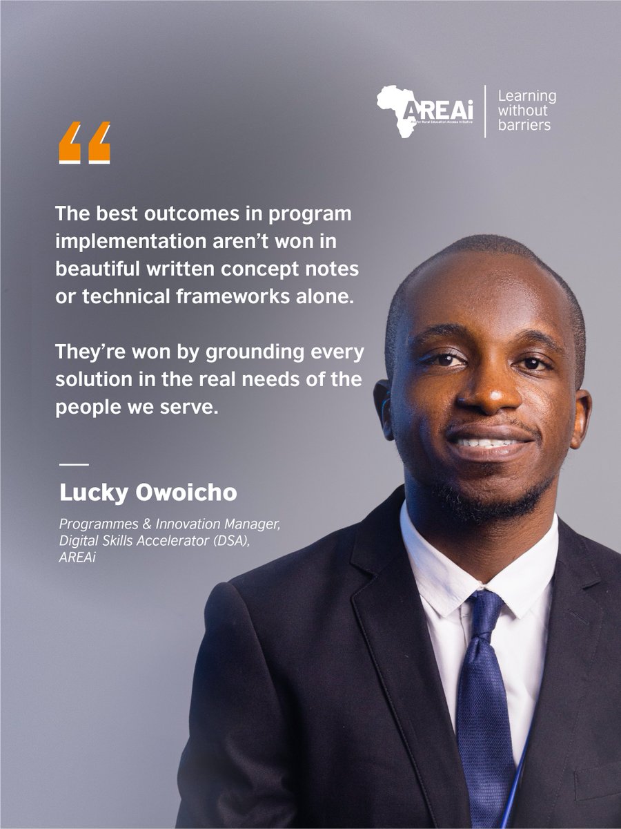 Areai4Africa's tweet photo. It’s #MeetTheTeamMonday 👋
Our spotlight today is Lucky Owoicho. 

Lucky Owoicho is the Programme and Innovation Manager (Digital Skills Accelerator) at the Aid for Rural Education Access Initiative (AREAi), where he leads the design, implementation, and continuous refinement of programmes that equip women and girls in underserved communities with essential digital competencies for learning, work, and participation in an increasingly digital world.

He holds a Bachelor of Science (https://t.co/Q1eYMjyFoT.) in Accounting and a Postgraduate Diploma (PGD) in Education, bringing together expertise in programme management, education, and innovation. At AREAi, Lucky has played a pivotal role in the development of the organisation’s Digital Skills Curriculum, drawing on the Internet Skills Scale (ISS) Framework to create context-responsive learning experiences. 

His work has contributed to the successful delivery of the Digital Skills Accelerator (DSA), which has directly reached more than 3,000 girls with foundational digital skills.

Lucky’s portfolio spans programme strategy and implementation, curriculum design and contextual adaptation, facilitator capacity strengthening, stakeholder engagement, digital assessment systems, quality assurance, and the application of real-time learning data to drive continuous programme improvement and evidence-informed decision-making. His work reflects a strong commitment to expanding digital inclusion and creating equitable pathways for women and girls to thrive in the digital economy.

#MeetTheTeamMonday #TeamAREAi #LearningWithoutBarriers #DSA #DigitalSkillsAccelerator