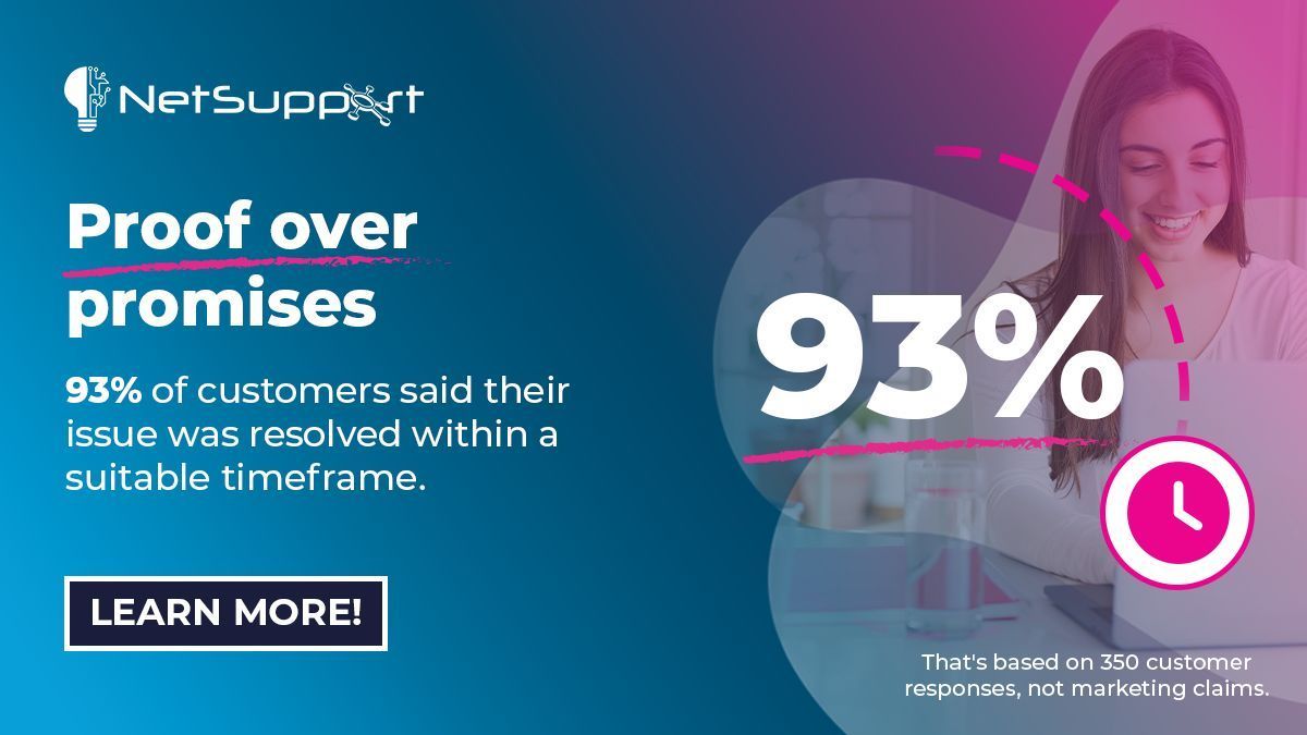 NetSupport_Corp's tweet photo. Choosing software is step one – what happens after determines success. At NetSupport, our tech support team averages 13 years of tenure and delivers expert help without jargon.

Features win the deal; human support builds trust: https://t.co/E8pZjGku1B 

#ITSupport https://t.co/j5oyNngAXk