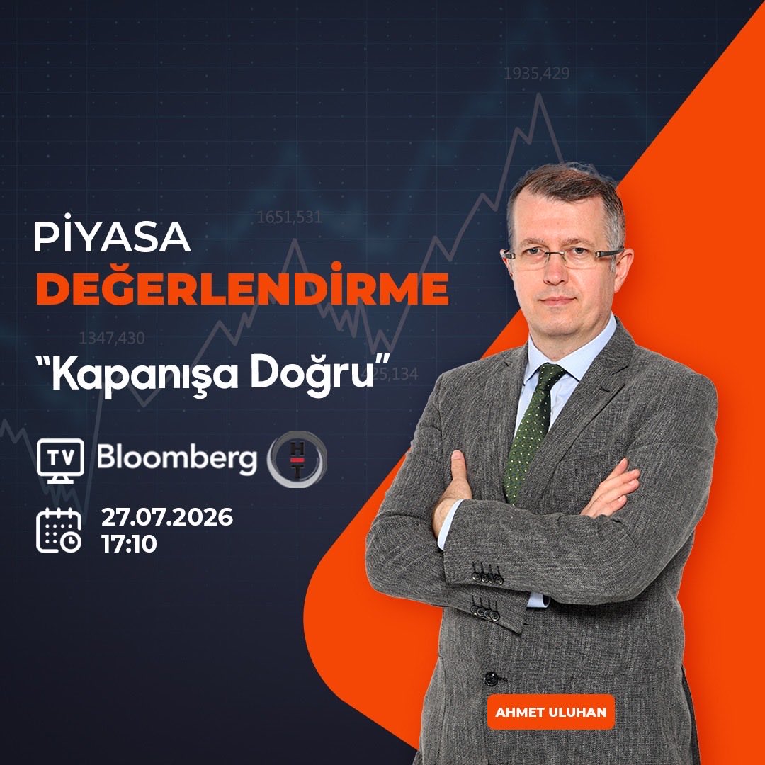 AhmUluhan's tweet photo. Bugün 17:10 @BloombergHT  Kapanışa Doğru yayınında sevgili @DidemArslanoglu  na konuk oluyorum. https://t.co/m7rM1tPBkF