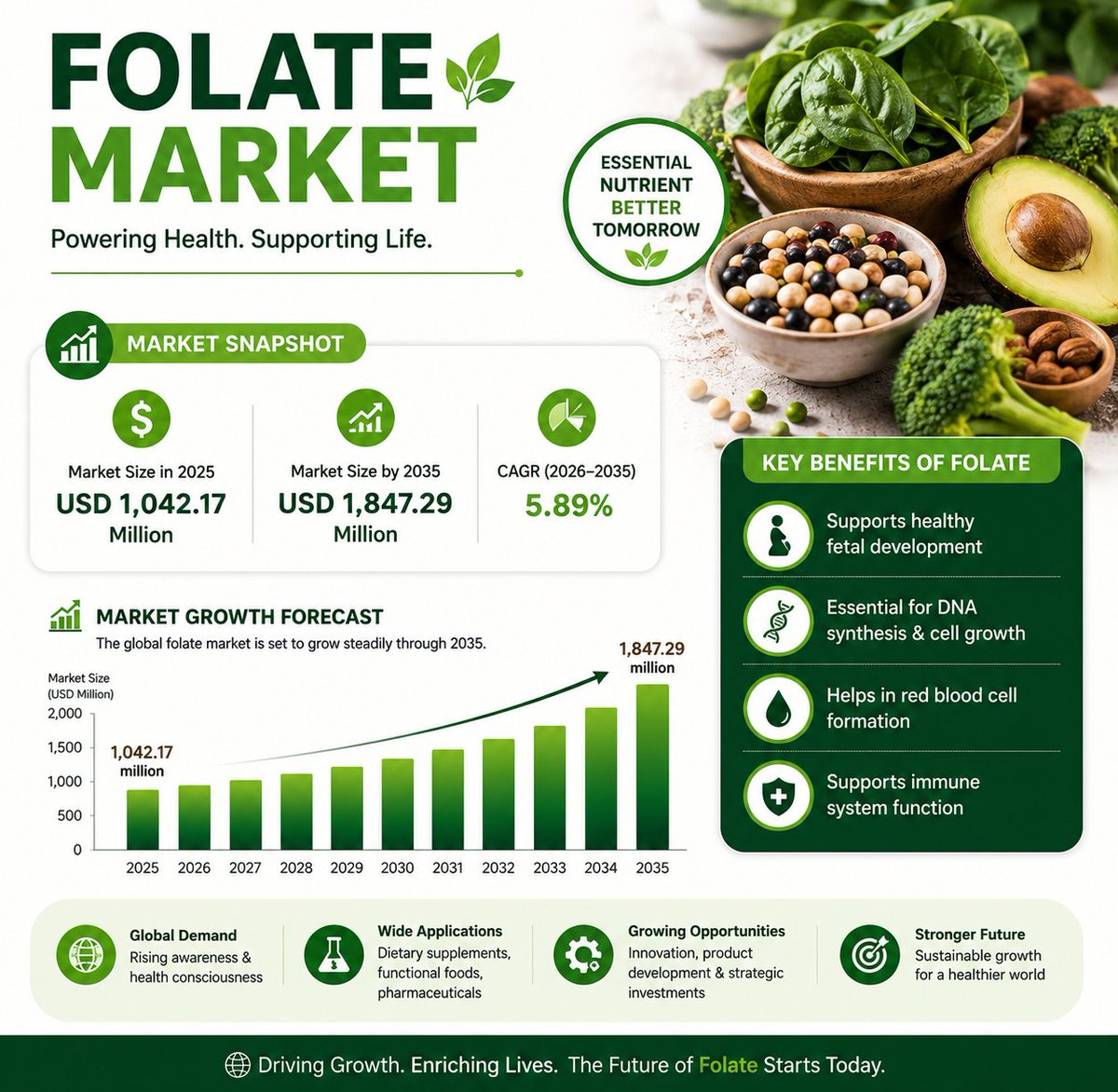 Sandeshjagtap_'s tweet photo. Folate Market Size to Reach USD 1847.29 Million by 2035

Read More: https://t.co/X8DBIXlgPi

#Healthcare #Nutrition #Pharma #DietarySupplements #MarketResearch #LifeSciences #HealthTech https://t.co/uu0LSnDTh3