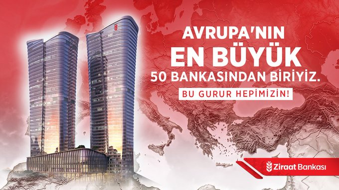 ilkoyhareketi's tweet photo. S&amp;P Global Market Intelligence verilerine göre Ziraat Bankası, Avrupa'nın en büyük 50 bankası arasında 47'nci sırada yer aldı. Aktif büyüklüğüne göre hazırlanan sıralamada Ziraat Bankası, Türkiye'den listeye giren banka olarak dikkat çekti. https://t.co/6018PqZj3h