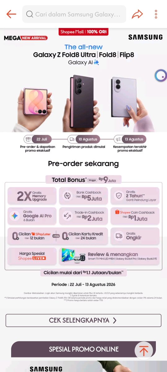 LgndryPokemon's tweet photo. @ShopeeID Siap cobain #GalaxyZFold8 karena suka banget sama rasio baru layarnya yang nyaman banget untuk nonton konten favorit!!!!

#GalaxyZFold8xShopee #FoldTheDoubt ❤️ https://t.co/kZUy6qHmRk