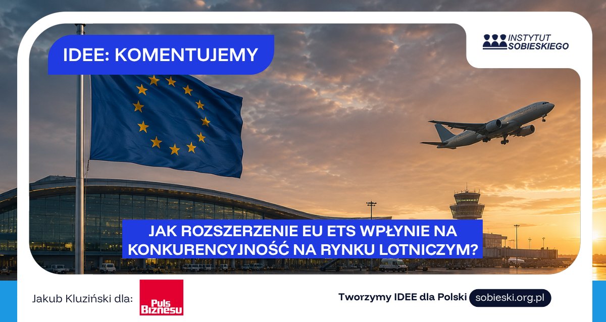 InstSobieskiego's tweet photo. 🇪🇺✈️Wyrównanie zasad konkurencji na rynku lotniczym
💡@JakubKluzinski, ekspert IS ds. transportu i lotnictwa, analizuje dla @puls_biznesu wpływ EU ETS na rynek lotniczy:

🖊️"Komisja Europejska postawiła na wyrównanie zasad konkurencji na rynku lotniczym. To niewielki krok w dobrą stronę, choć szkoda, że wybrano drogę narzucenia dodatkowych obciążeń innym, zamiast uproszczenia i zmniejszenia obciążeń europejskim liniom lotniczym, które cierpią z powodu nierównej konkurencji ze strony przewoźników spoza UE. Projekt rewizji EU ETS w takim kształcie nie przyniesie istotnego uproszczenia ani zmniejszenia kosztów funkcjonowania na rynku".

🖊️"Europejscy przewoźnicy mogą zyskać bardziej wyrównane warunki rywalizacji z liniami z Turcji i państw Zatoki Perskiej, ponieważ zostaną one objęte obowiązkiem ponoszenia kosztów związanych z emisjami CO2. Trudno jednak oczekiwać, że samo rozszerzenie EU ETS znacząco zmieni układ sił na rynku. Tajemnicą poliszynela jest bowiem, że przewoźnicy z regionu Zatoki Perskiej korzystają z tańszego paliwa, niższych podatków oraz innych przewag kosztowych".

📌Zapraszamy do zapoznania się z całym komentarzem:
https://t.co/uMtA4xi9fH

#ideedlaPolski #lotnictwo #transport #UE #ETS #konkurencja #rozwój #klimat