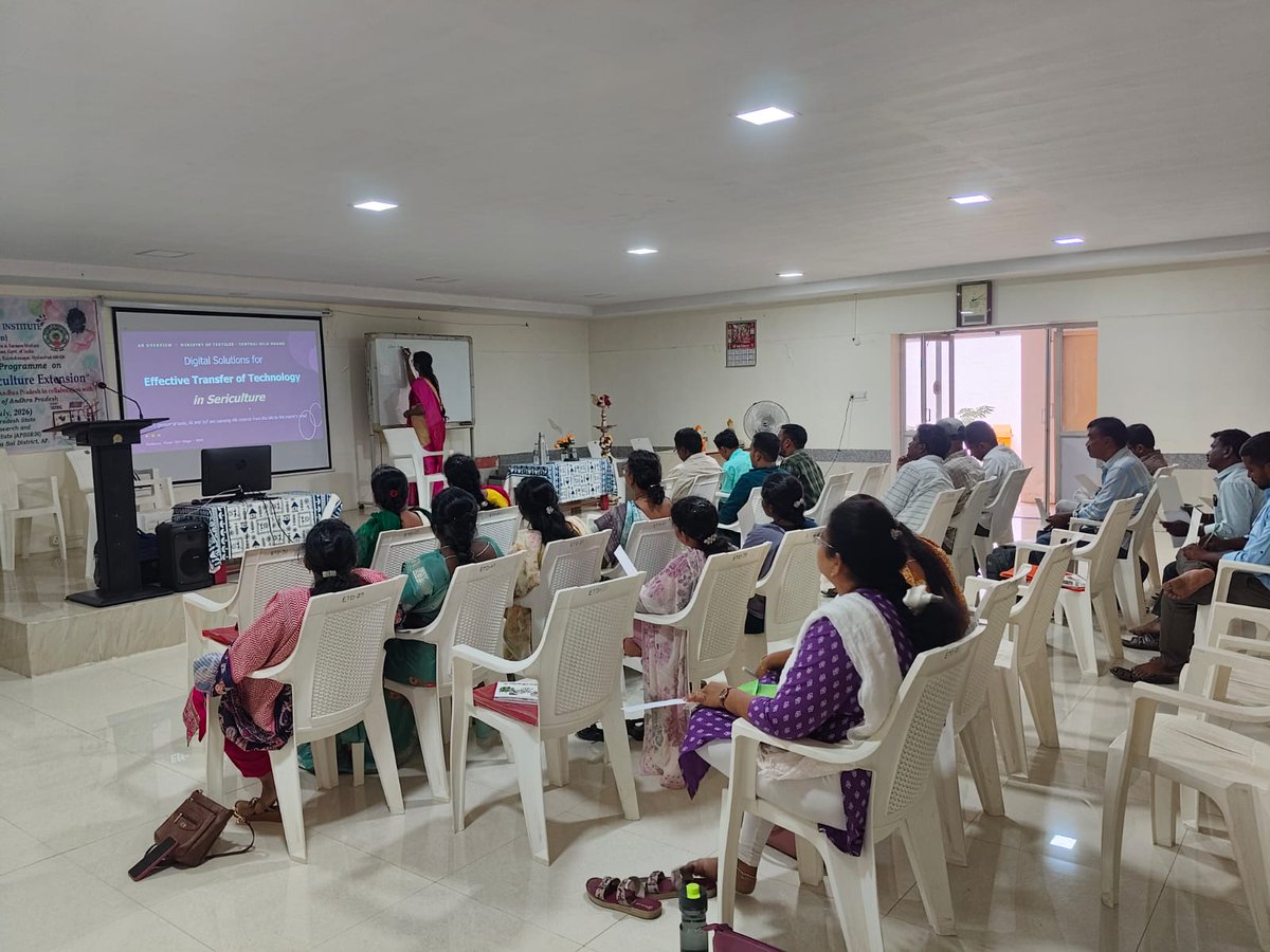 eeihyd's tweet photo. An Off-Campus training programme on "Digital Tools for Sericulture Extension" for the officers of Department of Sericulture, Andhra Pradesh State is being Organized by EEI Hyderabad from 27-07-2026 to 31-07-2026 at SSRDI, Hindupur, Andhra Pradesh https://t.co/5xyecIPTjt