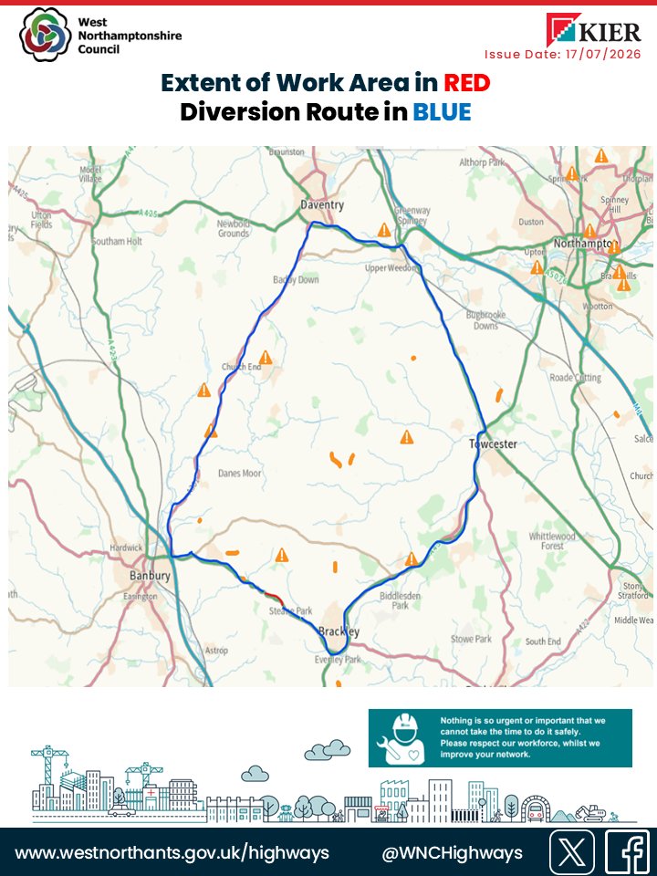 WNhighways's tweet photo. 🚧Road closure in Farthinghoe for water main and gullies, and resurfacing works 🚧
 
📍Main Road
🗓️ 3 August –  6 September  
🕐24/7 road closure, working hours 7.30 - 17.00 
🚗 Resident/emergency access only
 
 For more updates, please visit: https://t.co/bitvFhJmb1 https://t.co/e377hM079e