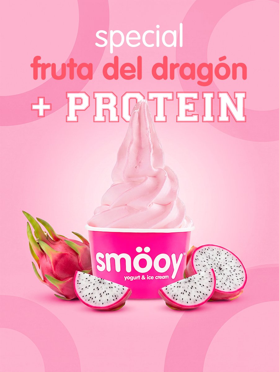 smooy's tweet photo. Esta semana: Fruta del dragón + PROTEIN 🐉

Un special diferente y con extra de proteína para darle un punch a la semana.

Pruébalo esta semana en tu smöoy más cercano 💪🍦

👉 Bajo en grasa | Rico en fibra | Sin gluten 👈

#smöoy #YogurtHelado #Toppings #MomentoDulce #Froyo https://t.co/4GQuglfSpw