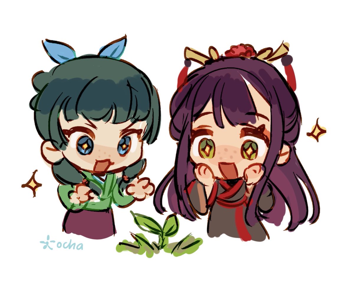 ocha_plays's tweet photo. maomao and kou reirin would be friends 🌱 https://t.co/4NxzxtaMuU