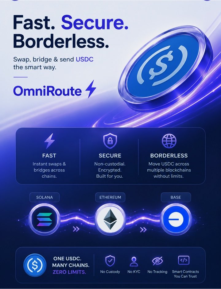 OmniRoutesTech's tweet photo. We build  fast, secure, borderless cross-chain swaps &amp; transfers.
Seamless asset movement across chains, non-custodial. Financial freedom simplified. ⚡ https://t.co/hi1VWEzhTy