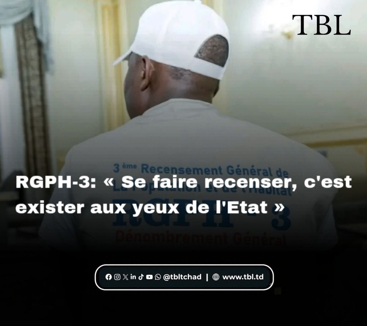tbl_tchad's tweet photo. 𝗗𝗘‌𝗠𝗢𝗚𝗥𝗔𝗣𝗛𝗜𝗘 | « Si vous vous faites recenser, vous montrez à l'État que vous existez afin de bénéficier des services sociaux de base. » C'est le message fort lancé par Mahamat Saleh Abdeldjelil, Coordonnateur national d'appui, de suivi, de sensibilisation. https://t.co/v2RCuQygPo