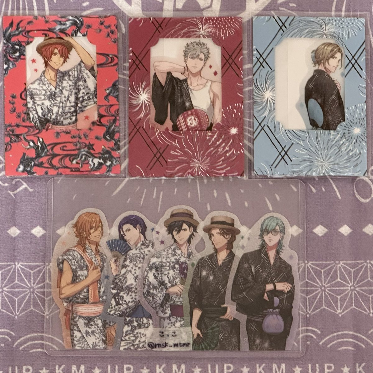 rnsk_mtmr's tweet photo. 【交換/譲渡】うたプリ グラショ 浴衣 YUKATA MC マドポチ 和紙ステッカー おなまえアクリルバッジ マステ 缶バ アクキー 

▷譲
☆音也,蘭丸,カミュ

▷求
①異種：真斗,トキヤ,嶺二,藍(2枚目)
②定価(+送料)

29日,31日,2日池袋お手渡し◎
又は別日都内お手渡し、郵送にて。
→ https://t.co/jVrhhsj6D4