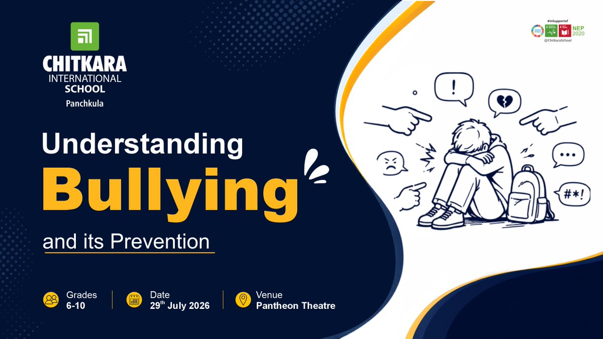chitkara_school's tweet photo. Chitkara International School, Panchkula, gears up to conduct an Empowering Session on Bullying Awareness and Prevention for its avid students of Grades 6–10
-
#CIS #nukkadnatak #play #awareness #WorldMentalHealthWeek #breakingstigma #standup #speakup https://t.co/WhhaYd14Hq