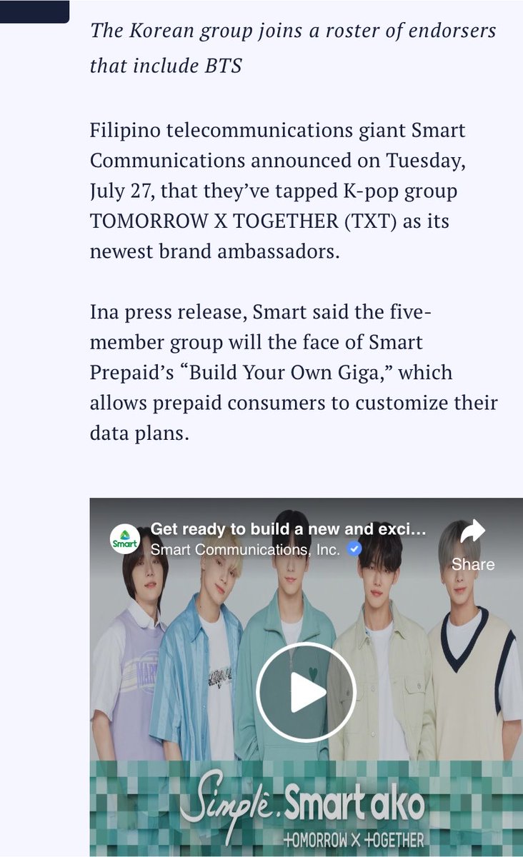 MOAbuhayAcademy's tweet photo. A little throwback for your timeline ⏳

5 years ago, #TXT was announced as SMART’s newest ambassadors. The campaign included billboards across LRT-1 stations ✨ https://t.co/Vj1W6KLXCd