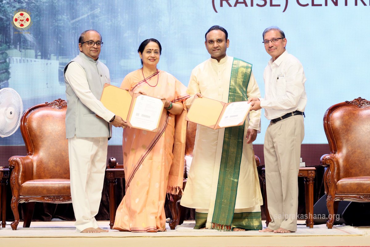 sri_madhu_sai's tweet photo. A new chapter in empowering rural India through technology and innovation

The inauguration of the Rural AI Skilling & Experience (RAISE) Centre at Muddenahalli marked a significant milestone in empowering rural youth with world-class skills in Artificial Intelligence, digital technologies, and innovation.

The occasion was graced by Dr Shalini Rajneesh, IAS, Chief Secretary to the Government of Karnataka, Sri Prabhu G, IAS, Deputy Commissioner and District Magistrate of Chikkaballapur District, and Sri G. Srinivasan, Co-founder and Director of RuralShores Business Services, reaffirming a collective commitment to creating opportunities for rural India.

Uniting RuralShores, the One World One Family Mission, and the Sri Sathya Sai University for Human Excellence, the event marked the exchange of a Memorandum of Understanding, opening new avenues for AI research, innovation, internships, and real-world learning for students.

In his address, Sadguru Sri Madhusudan Sai emphasised that, "Development must reach the last and the least. Only then can it truly be called progress."

#SriMadhusudanSai #AI #ML #RuralShores #RuralEducation