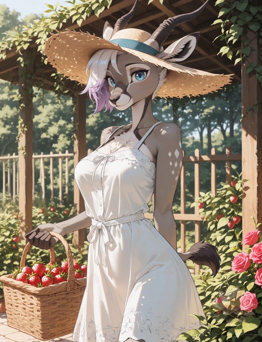 AnimeFurWork's tweet photo. Jenny picked a bunch of strawberries https://t.co/6ZUtPqUWgg