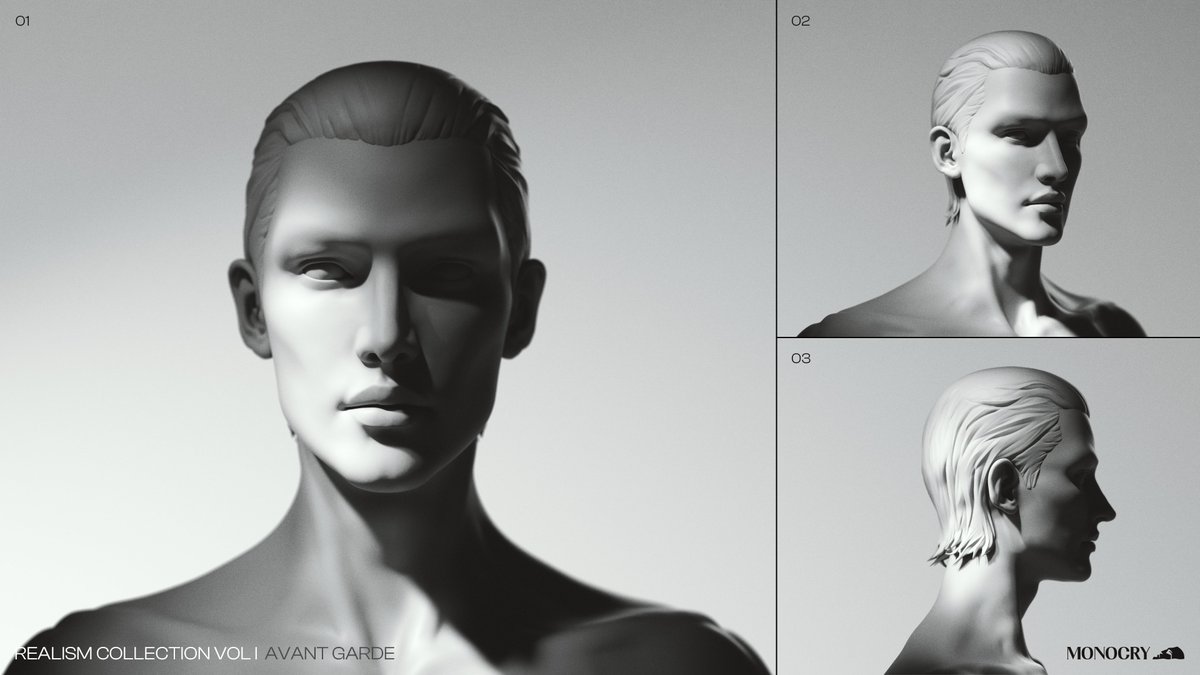 MONOCRYSTUDIOS's tweet photo. MONOCRY begins.
A new character art studio built on one obsession: aesthetics.
Base meshes, sculpted with intent - this is the first look.
#zbrush #blender https://t.co/PuUxJ8D8e8