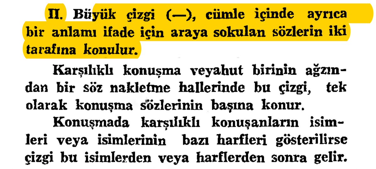ozguco's tweet photo. @mamosteyenizan Ara söz için uzun tire kullanımı 1980 civarı öncesinde mevcuttu. Görseller sırasıyla 41, 61 ve 98 TDK İmla kılavuzlarından. Ara söz için dünyadaki en yaygın kullanım 2 taraftan bitişik uzun tire, sonra 2 taraftan ayrık orta tire. Bizdeki gibi 1 taraftan bitişik orta tire yok. https://t.co/vH2ra6zFhy