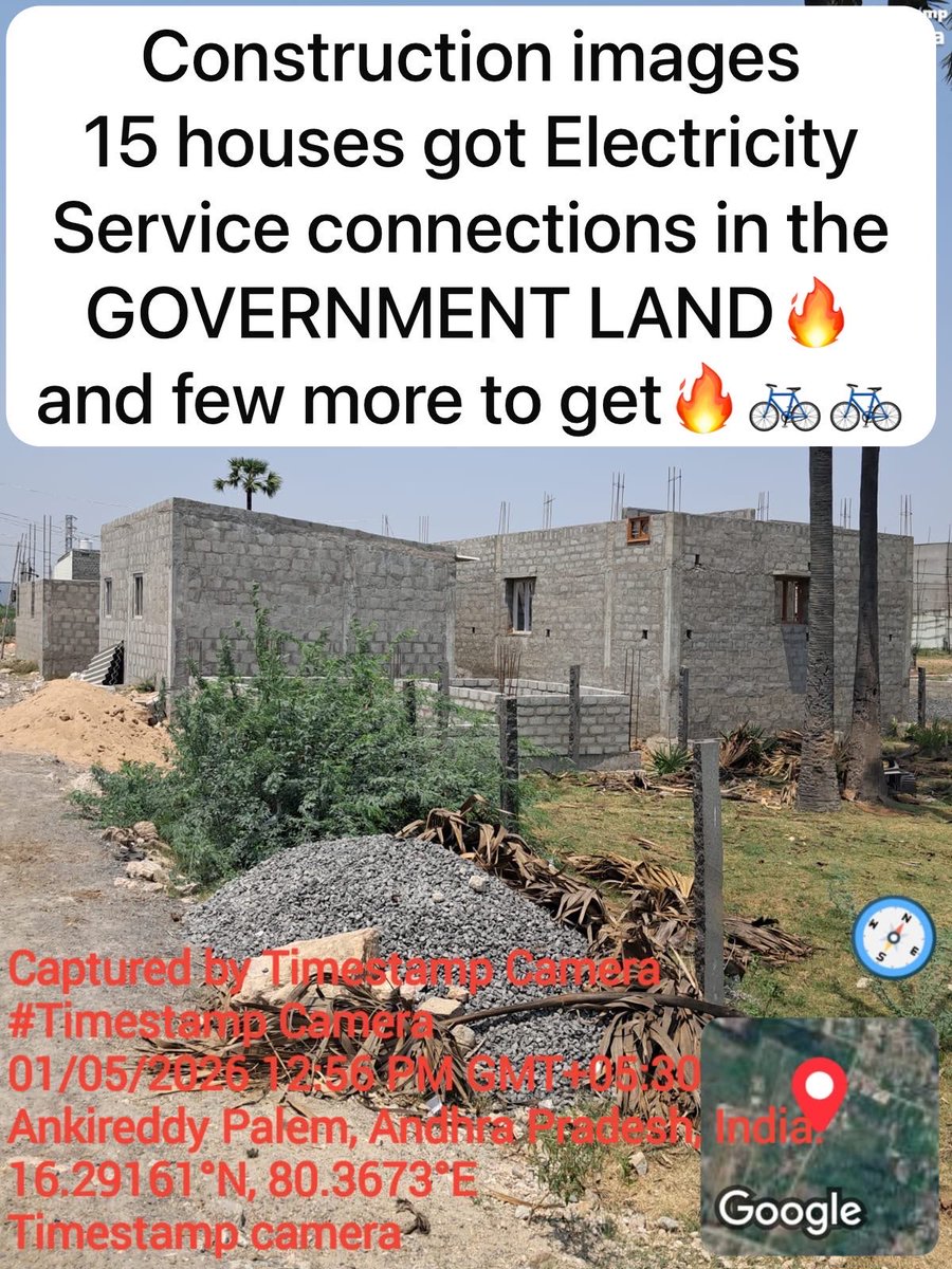 PankajK92699371's tweet photo. @PemmasaniOnX @naralokesh
I also want GOVT LAND in Vengalaipalem, Guntur
Occupants claim they paid amount

Tell me MRO, VRO, &amp; MLA rates?

BRIBE POWER-High court and government notice are nothing

Despite "Govt Land" &amp; notices prohibiting construction, house building has started https://t.co/vmTh9y9So3
