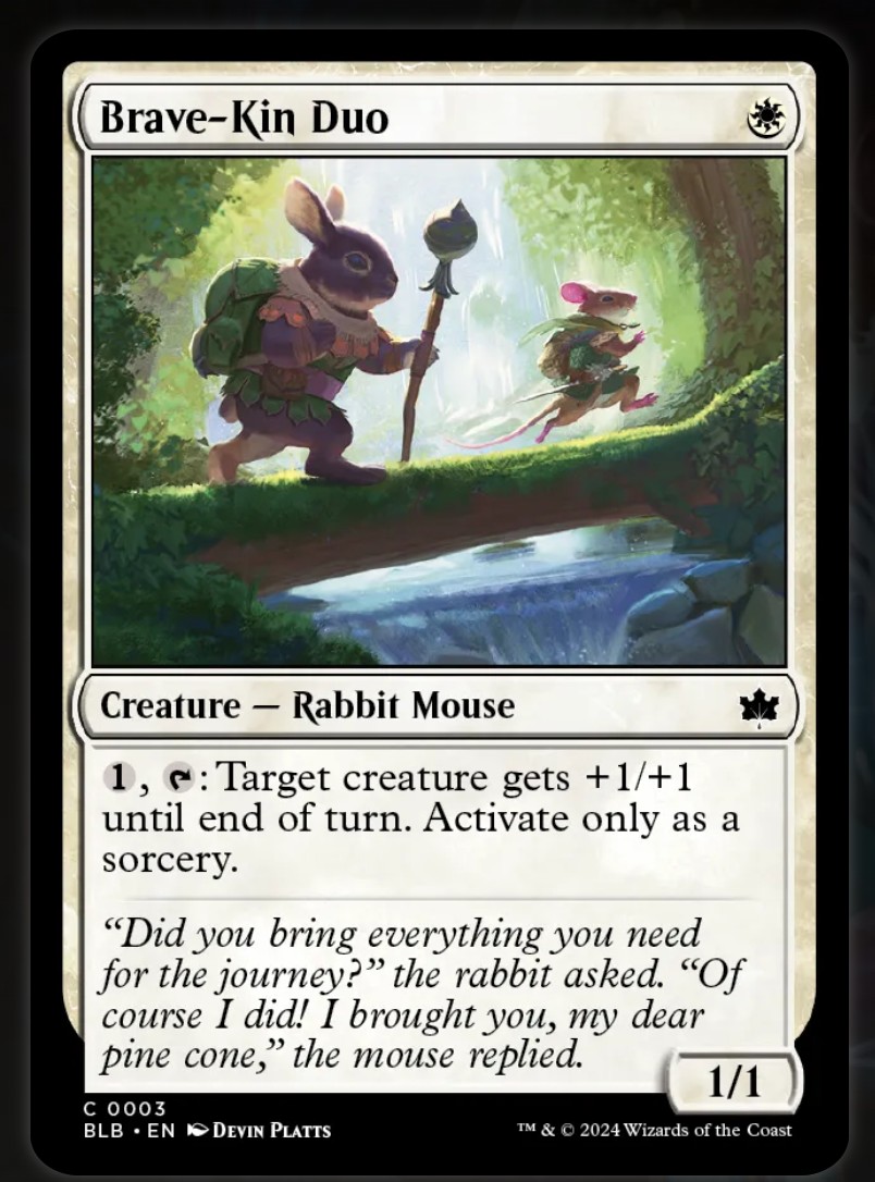 devinplatts's tweet photo. I did an A3 size reproduction in oils of my Magic: The Gathering card, Brave-Kin Duo. It was really fun to do, and I feel like traditional media elevates the cozy vibe of the Bloomburrow universe.
AD for the OG: Zack Stella https://t.co/GYQhTPOyZH