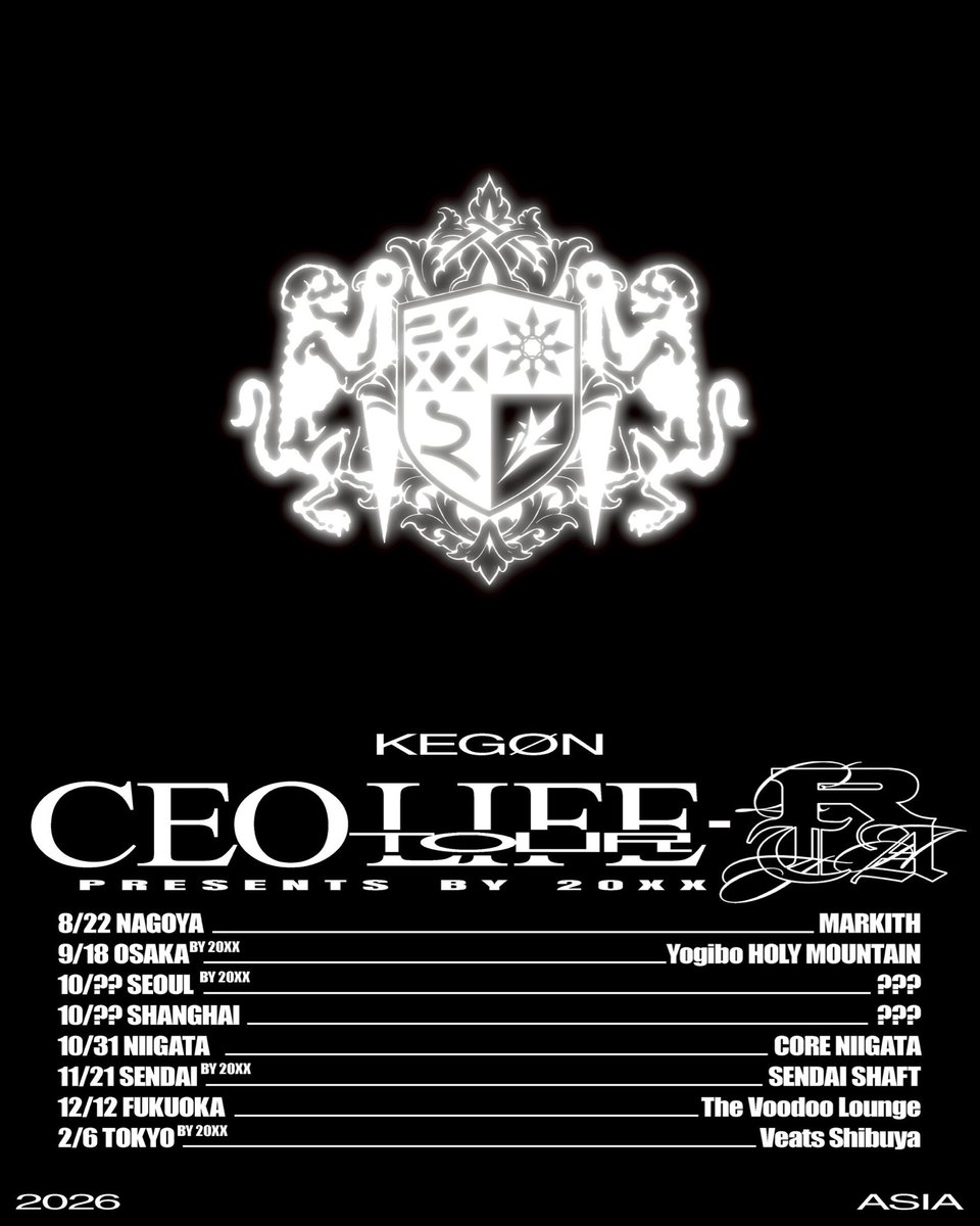_kegon_'s tweet photo. kegøn CEO LIFE TOUR ASIA https://t.co/ZXd1zL6YYU