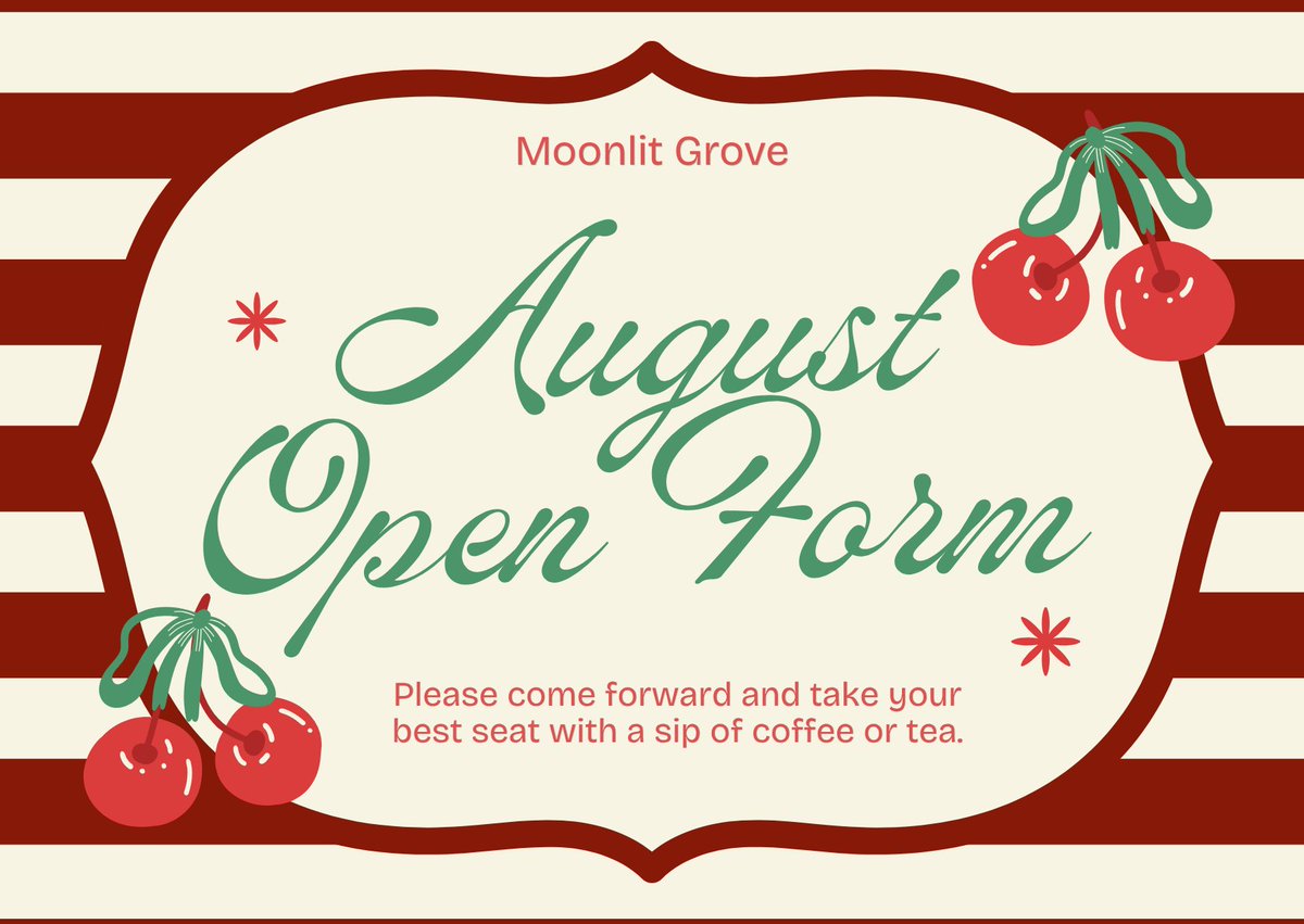 croonkies's tweet photo. AUGUST OPEN FORM
Your reposts would be sincerely appreciated to help this reach more wonderful souls. ♡

Some encounters arrive quietly, like the first sweetness of summer. Others leave a mark that lingers long after they're gone. Perhaps this season is where your story begins. https://t.co/38vp17a7ZB