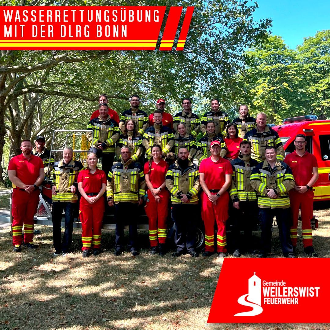 ffwweilerswist's tweet photo. 🚨 Gemeinsame Wasserrettungsübung 🚨

Am Samstag führte die Feuerwehr Weilerswist gemeinsam mit der @DLRG Bezirk Bonn e.V. eine realitätsnahe Wasserrettungsübung  durch.

https://t.co/uU3DwkQL9x 

#feuerwehrweilerswist #5einheiteneinefeuerwehr #dlrg #dlrgbonn #wasserrettung https://t.co/GSMUSjSUKH