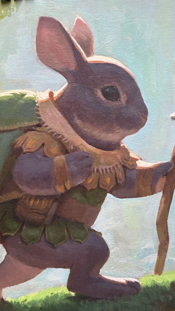 devinplatts's tweet photo. I did an A3 size reproduction in oils of my Magic: The Gathering card, Brave-Kin Duo. It was really fun to do, and I feel like traditional media elevates the cozy vibe of the Bloomburrow universe.
AD for the OG: Zack Stella https://t.co/GYQhTPOyZH