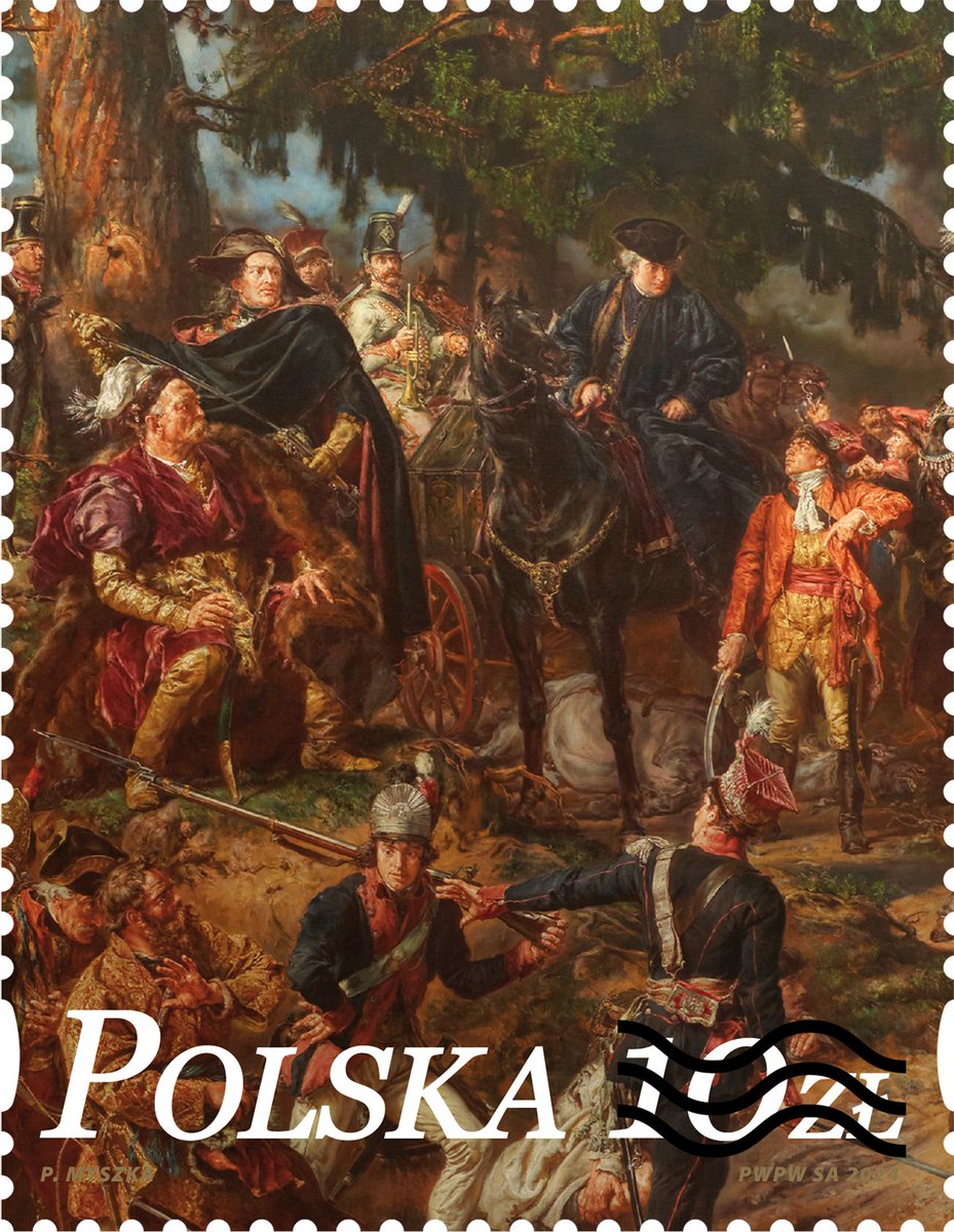 pzkfpl's tweet photo. Jeden fragment obrazu, wiele postaci historycznych ⚔️

„The Kościuszko Insurrection - Crypto Stamp” to NFT z kolekcji „Polish Crypto Stamp - The Kościuszko Insurrection” oraz walor projektu Poczty Polskiej. Pochodzi z 11 września 2024 r. i działa w sieci Polygon. ⛓️

Token wykorzystuje fragment namalowanego w 1888 roku obrazu Jana Matejki „Kościuszko pod Racławicami”. 🖼️

Widzimy Hugona Kołłątaja — nieobecnego w rzeczywistości pod Racławicami — rozmawiającego z Gabrielem Taszyckim, przywódcą pospolitego ruszenia w województwie krakowskim. Obok są Stefan Dembowski oraz generałowie Antoni Józef Madaliński i Józef Zajączek. 🐎

🔎 Katalog PZKF: https://t.co/zOvcZPVJS1
Kontrakt kolekcji w sieci Polygon: https://t.co/7Owhfx9XcO

Gratulacje dla @PocztaPolska i @filatelistyka za połączenie polskiego dziedzictwa artystycznego z nowoczesną formą kryptofilatelistyczną. 👏📮⛓️

#PZKF #Kryptofilatelistyka #NFT