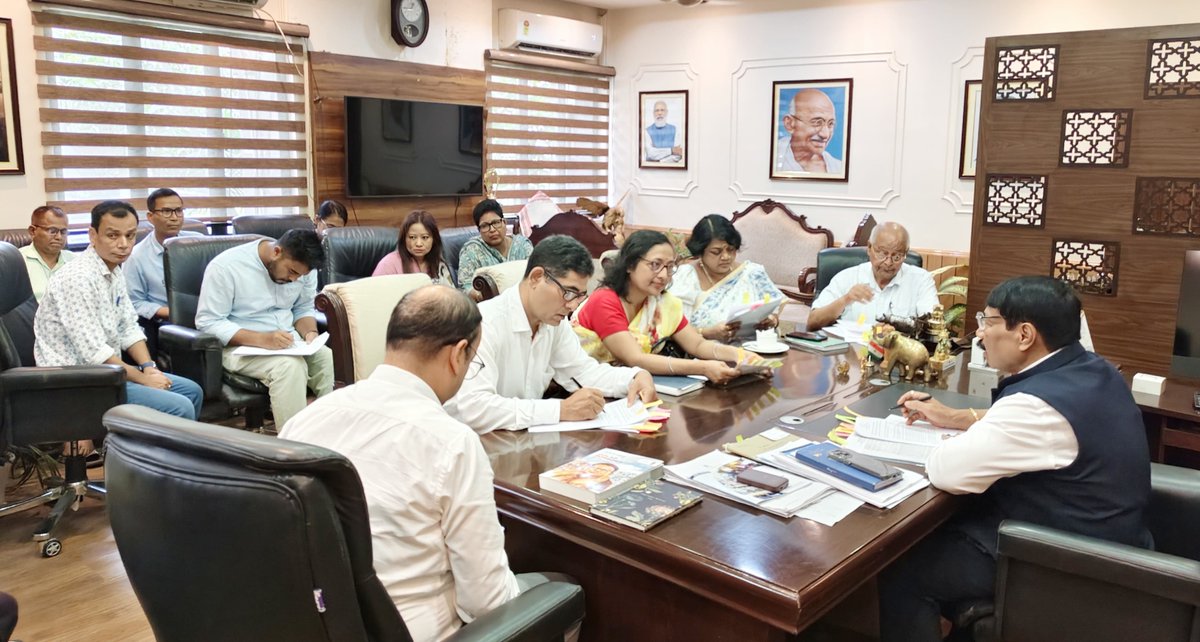 ATULBORA2's tweet photo. I held a meeting at Janata Bhawan with senior officers of the Excise Department and the Border Protection & Development Department.

During the meeting, I conducted a detailed review of the various ongoing works under both departments and issued necessary directives to the concerned officers.

The meeting was attended by Excise Commissioner Secretary Shri Virendra Mittal, Secretary Smt. Neera Daulagupu, Commissioner Shri Jitu Doley, along with other senior officials.

Officials present from the Border Protection & Development Department included Director Smt. Shubhalakshmi Deka, Consultant Shri Dasharath Deka, and other officers.