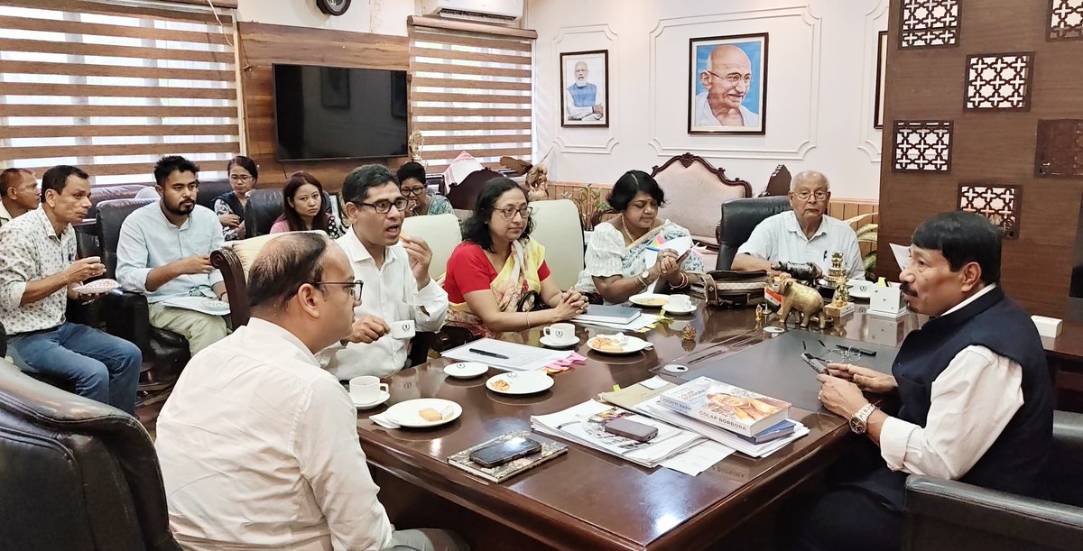 ATULBORA2's tweet photo. I held a meeting at Janata Bhawan with senior officers of the Excise Department and the Border Protection & Development Department.

During the meeting, I conducted a detailed review of the various ongoing works under both departments and issued necessary directives to the concerned officers.

The meeting was attended by Excise Commissioner Secretary Shri Virendra Mittal, Secretary Smt. Neera Daulagupu, Commissioner Shri Jitu Doley, along with other senior officials.

Officials present from the Border Protection & Development Department included Director Smt. Shubhalakshmi Deka, Consultant Shri Dasharath Deka, and other officers.