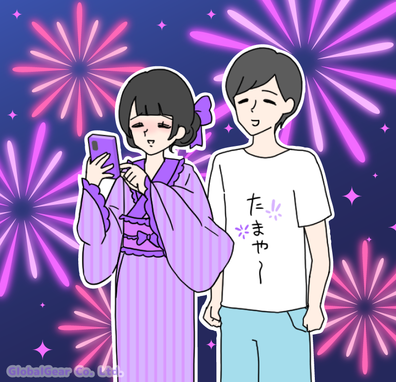 globalgear_jp's tweet photo. すっかり夏ですね！

みなさんはお祭りや花火大会には行きましたか？🎆

メンヘラカノジョの主人公は
カレと素敵なデートをしてきたみたいです💗

ぜひアプリをプレイして、2人に会いに行ってみてください！✨

DL👇
iOS：https://t.co/mhQnhzUPaD
Android：https://t.co/iJfLgKu79i https://t.co/CzcxiH6vXI