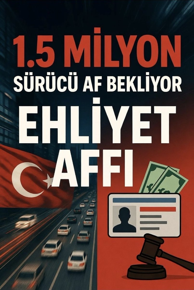 erkanok43742612's tweet photo. SürücülerDuyulsun
#EhliyetMağdurları
Tam kapsamlı ehliyet affı umut değil ihtiyaçtır @RTErdogan @Akparti @mustafaciftcitr @TC_icisleri @Akingurlek_ @adalet_bakanlik @AvOzlemZengin @AKPartiTBMMGrup https://t.co/mdoWlBgqu4