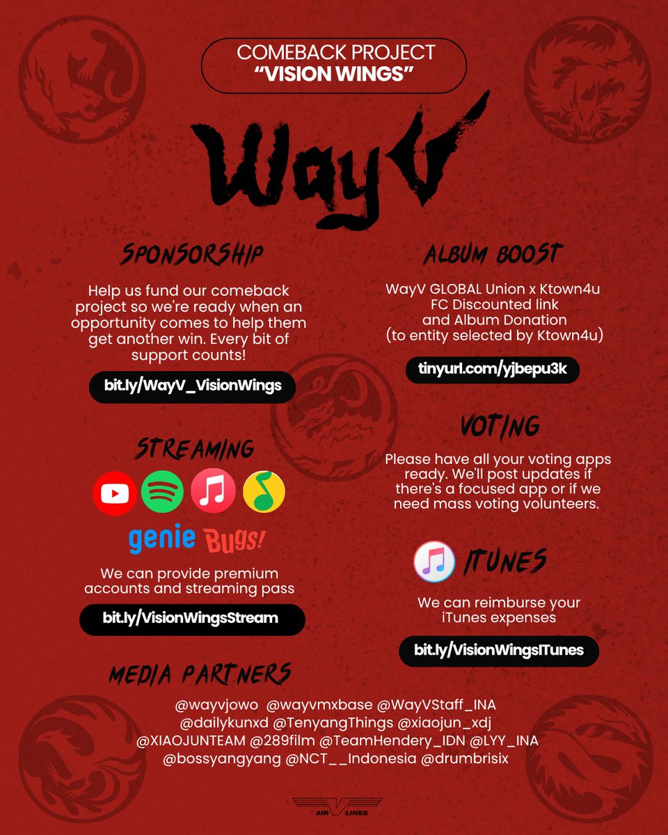 WayV_Airlines's tweet photo. WayV【Vision Wings】Project 
➫ 2026.08.10 (CST/KST)  

 Forms and Transparency:
❤️ https://t.co/04kbLJPcou

#WayV #威神V #WayV_VisionWings https://t.co/d8bDKrgYRK
