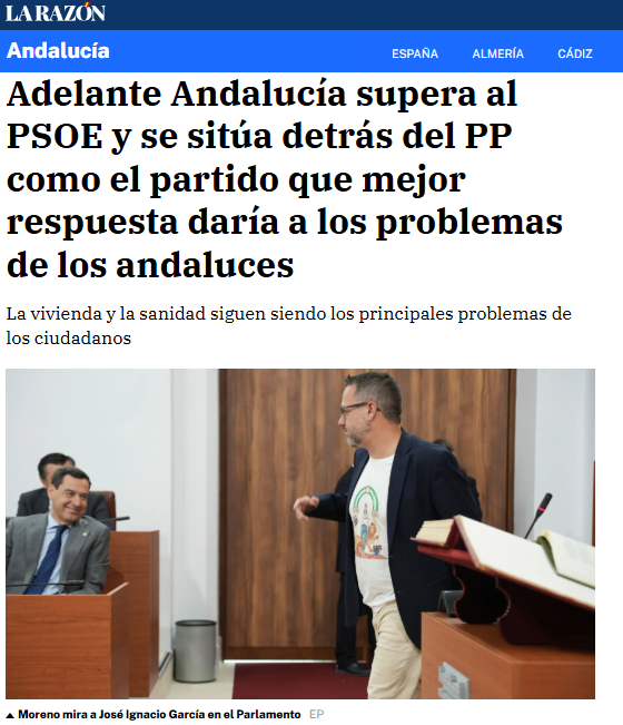 Peixoto412's tweet photo. Adelante ya es segunda opción en Andalucía. ¿Suficiente? No, venimos para cambiarlo todo y trabajamos para que el andalucismo eche a las derechas de la Junta. Lo nuestro no es contentarnos con subir, lo nuestro es trabajar por el futuro del pueblo andaluz. https://t.co/tvLTBqrOe0