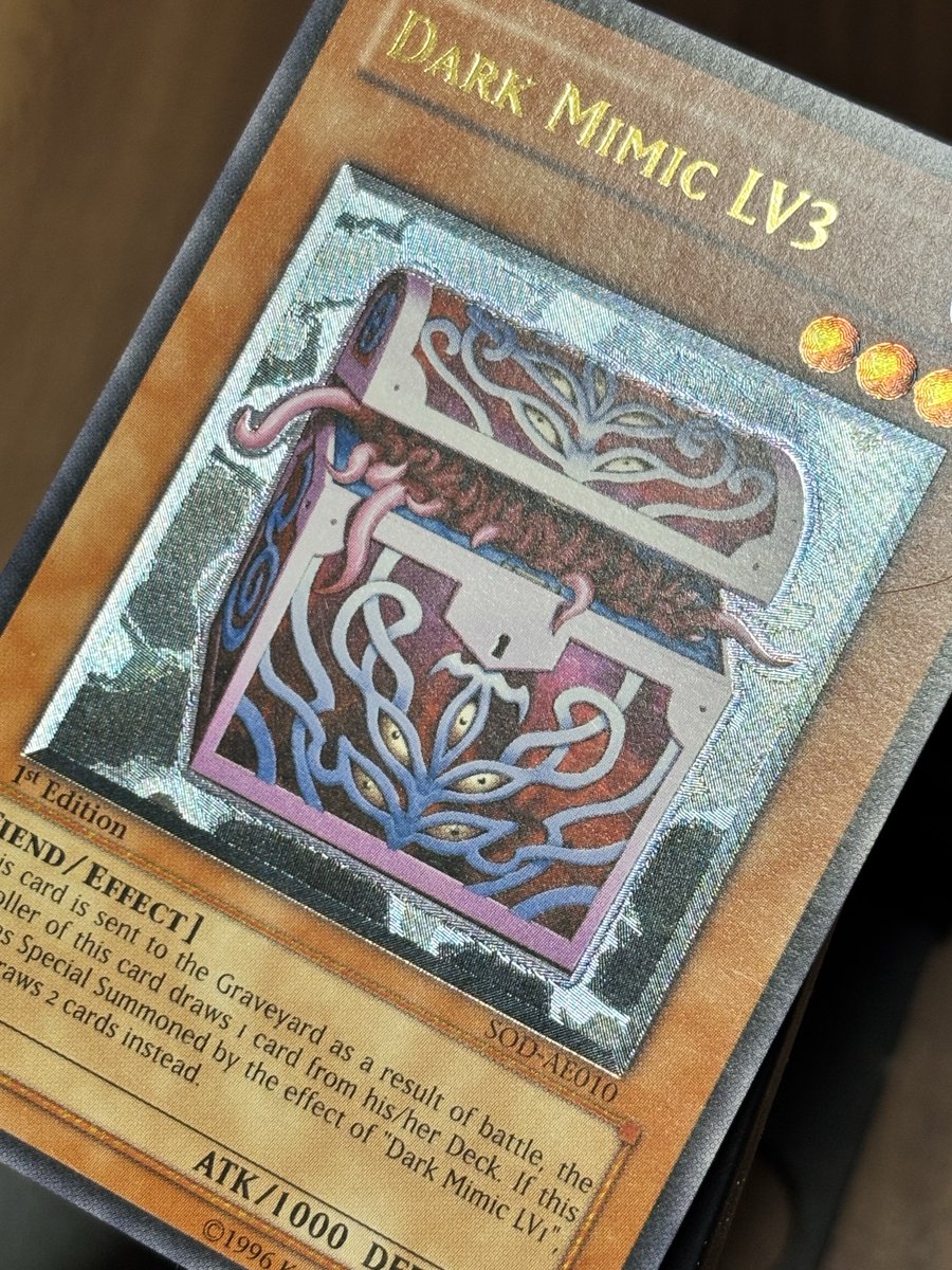 遊戯王 - 暗黒のミミック　レベル3　アジアレリーフ 今週のレリ写。今回は暗黒のミミックlv3のアジア版レリーフ。当時は字