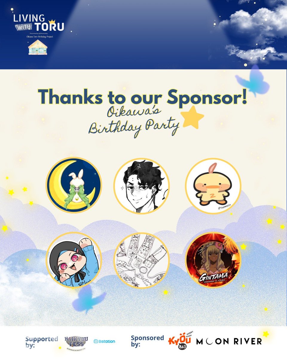oikawasday's tweet photo. @koolaroidz @bymoonrvr @KyouHobbyShop Thank you to our wonderful merch sponsor for Oikawa Toru at #LivingWithToru32 🫶

Your contribution added an extra touch of excitement and joy to the event, creating unforgettable moments for our community. 

We’re so happy to have shared this celebration with you 💙 https://t.co/1YUqOnGHxz