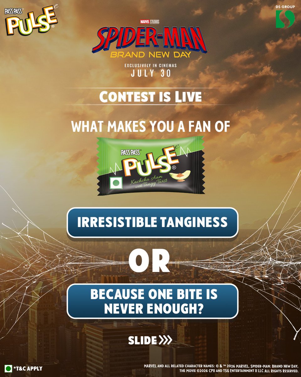 PassPass_Pulse's tweet photo. Tell us what makes you a true #PulseDeewana! 💚
Comment your most chatakedar reason for loving Pulse, follow @passpass_pulse, and tag 2 friends to join the fun.
Stand a chance to win an exclusive prize!* 🎁

Watch #SpiderManBrandNewDay, exclusively in cinemas from 30 July. https://t.co/hw1Zmhnw9S