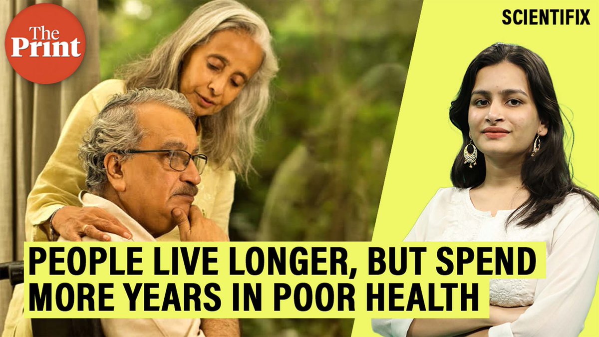 ThePrintIndia's tweet photo. A new revelation in the Global Burden of Disease study shows that while people live longer now than they did 3 decades ago, more of this time is spent in poor health-increasing the morbidity gap since 1990. @Akanksha_mish27 explains 

ThePrint #Scientifix

https://t.co/LmSpecEl7I https://t.co/5Xtih7NyIW