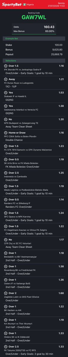 dfwpehlumiiii's tweet photo. CC: @Mrbankstips 
Games on https://t.co/RhuVmdO7Iy converted to sportybet⤵️

GAW7WL MURCWM -sporty🧑🏿‍💻

Follow 4 convert of codes 2 ur preferred bookies! 

Retweet 4 larger audience😤🗣️ https://t.co/yxBigMiOdQ