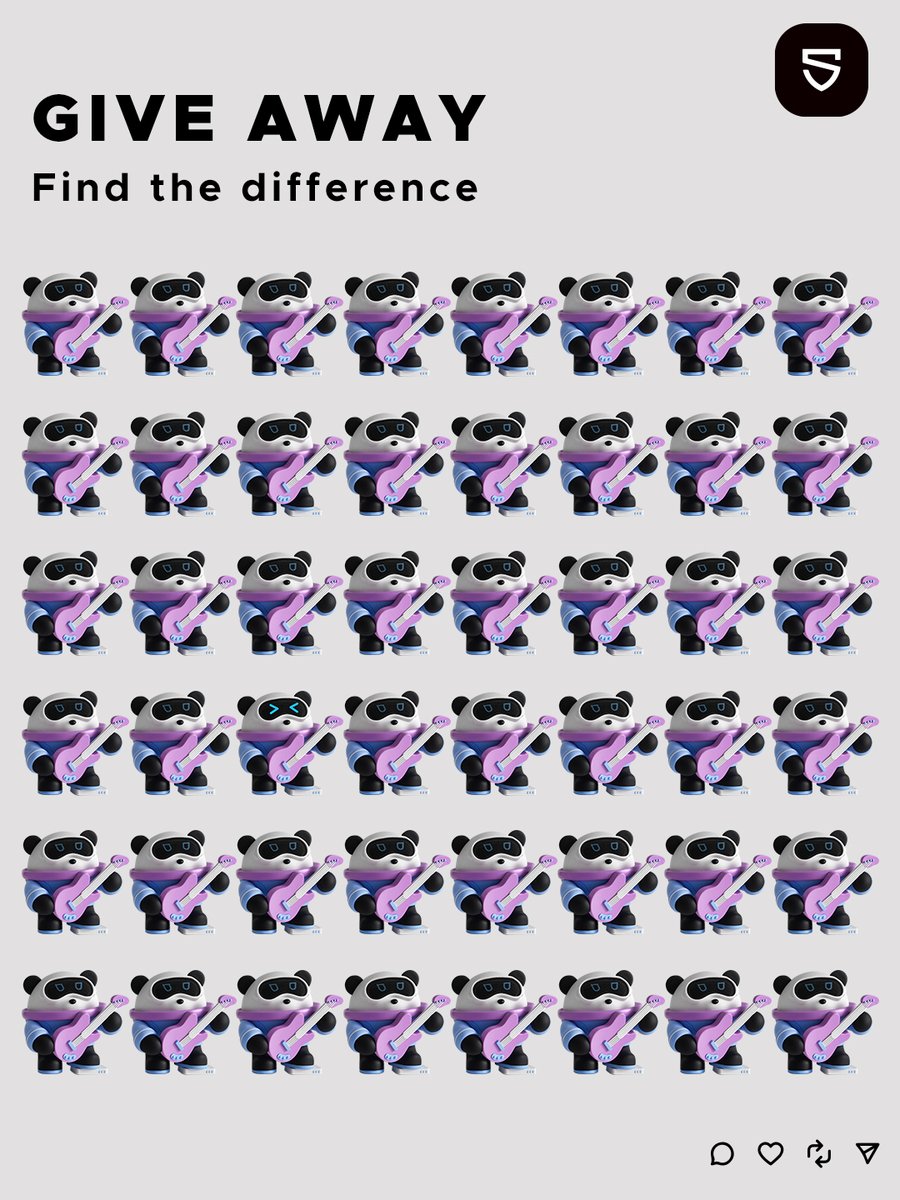 SOUNDPEATS's tweet photo. 🎁 GIVEAWAY ALERT! 🐼✨

Can you spot the difference? 👀
Join our fun Find the Difference Challenge and win a cute SOUNDPEATS Panda Speaker! 🎶

How to enter:
1️⃣ Follow us
2️⃣ Like & share this post
3️⃣ Find the difference between the two pictures and comment your answer below 👇
(Example: Row 1, Column 1；Row 2, Column 2)

🎁 We’ll randomly select 3 winners from the correct answers in the comments to receive a SOUNDPEATS Panda Speaker!

📅 Giveaway period: July 27 – August 3

Ready? Put your eyes to the test! 🔍✨
Good luck everyone! 🍀
#SOUNDPEATS #earbuds #giveaway #gifted #game #tech