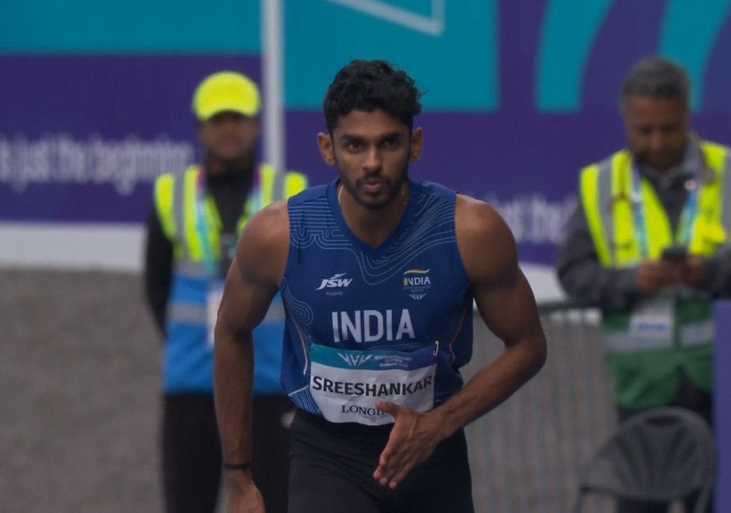 nnis_sports's tweet photo. 🚨 Murali Sreeshankar Qualifies for the Long Jump Final at CWG 2026!
He booked his place in the men's long jump final at the Commonwealth Games 2026 with a first-round jump of 8.01m.
#Athletics #IndianAthletics #LongJump #CWG2026 @afiindia #AthleticsIndia https://t.co/sjYocFlUza