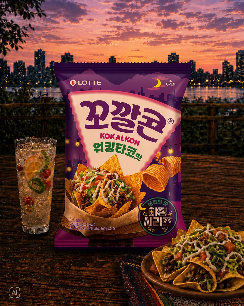 lottewellfood's tweet photo. 여름밤 낭만의 맛을 듬뿍 담은 
‘꼬깔콘 야장 시리즈’ 3종 출시 🎉

꼬깔콘과 시원한 음료 한 캔이면
언제 어디서든 낭만적인 밤 완성! ✨

🌽 취향 따라 고르는 3가지 야장 메뉴, 여러분의 원픽은?!

꼬깔콘 마성옥수수맛
노릇하게 구운 옥수수에 칠리와 치즈를 뿌려 재현한 
멕시코 국민 간식 ‘엘로테’의 마성적인 맛!

꼬깔콘 워킹타코맛
상큼한 토마토 살사와 멕시칸 스파이시가 어우러져 
길거리 타코를 바삭한 과자로 먹는 즐거움!

꼬깔콘 버터구이오징어맛
고소한 버터 풍미에 오징어의 짭짤한 감칠맛이 살아 있는 
야장의 필수 인기 메뉴!

오늘 저녁, 낭만 스낵 꼬깔콘과 함께 
하루의 피로를 기분 좋게 날려 보는 건 어떨까요?🍻

낭만의 맛, 꼬깔콘!
마성옥수수맛은 GS25에서
워킹타코맛은 CU에서
버터구이오징어맛은 세븐일레븐에서
만나  보세요! 🏃💨

* 본 콘텐츠는 생성형 AI를 통해 제작된 이미지를 포함하고 있습니다.