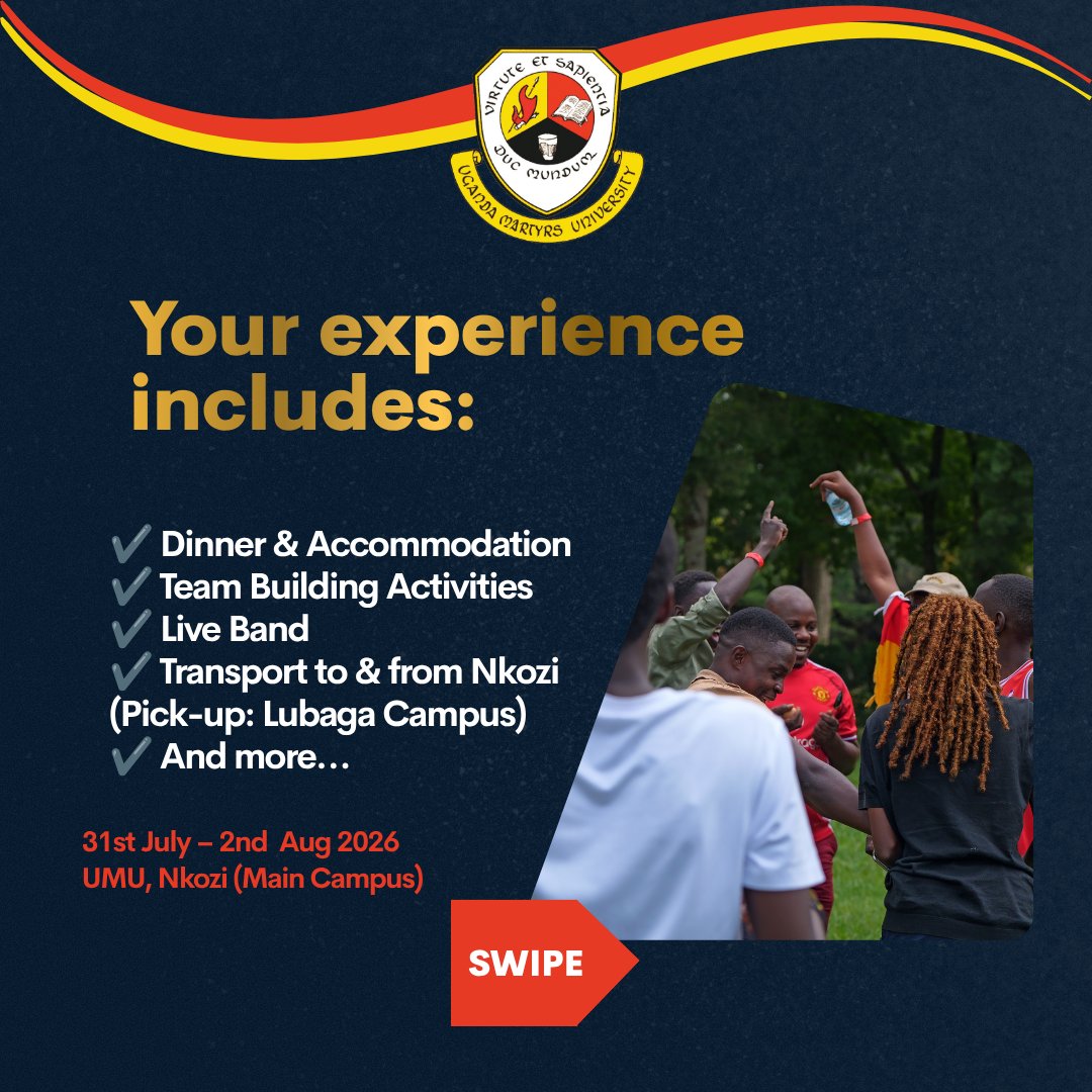 umu_nkozi's tweet photo. More than an eventโ
itโs a return home. ๐UMU Alumni Homecoming 2026
๐
31 July โ 2 Aug
๐ Nkozi
Reconnect. Celebrate. Relive.
๐ https://t.co/Nx6u7kxxdp
#UMUHomecoming #LetsRewind #JoinTheDifferenceMakers https://t.co/wBybngTsfi