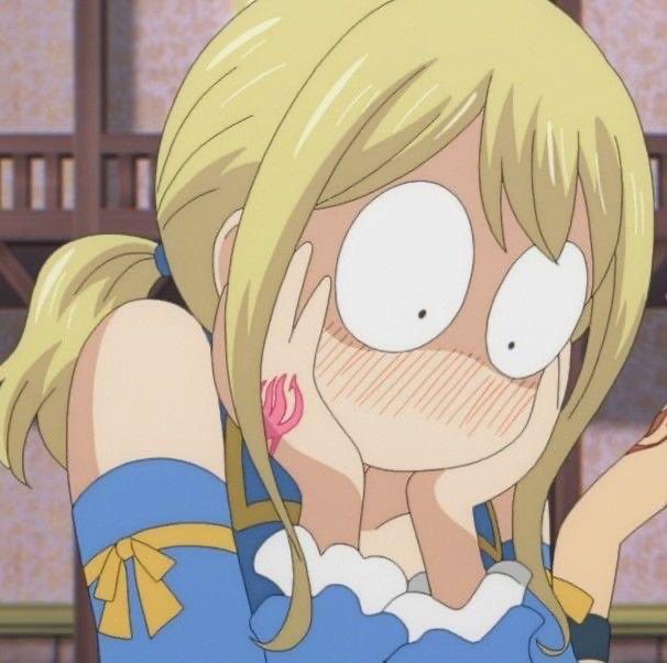 briietta's tweet photo. the amount of times lucy blushes whenever someone brings up natsu... and y’all needed mashima to tell you they had feelings for each other? 😭 https://t.co/QqtsGxHFmy