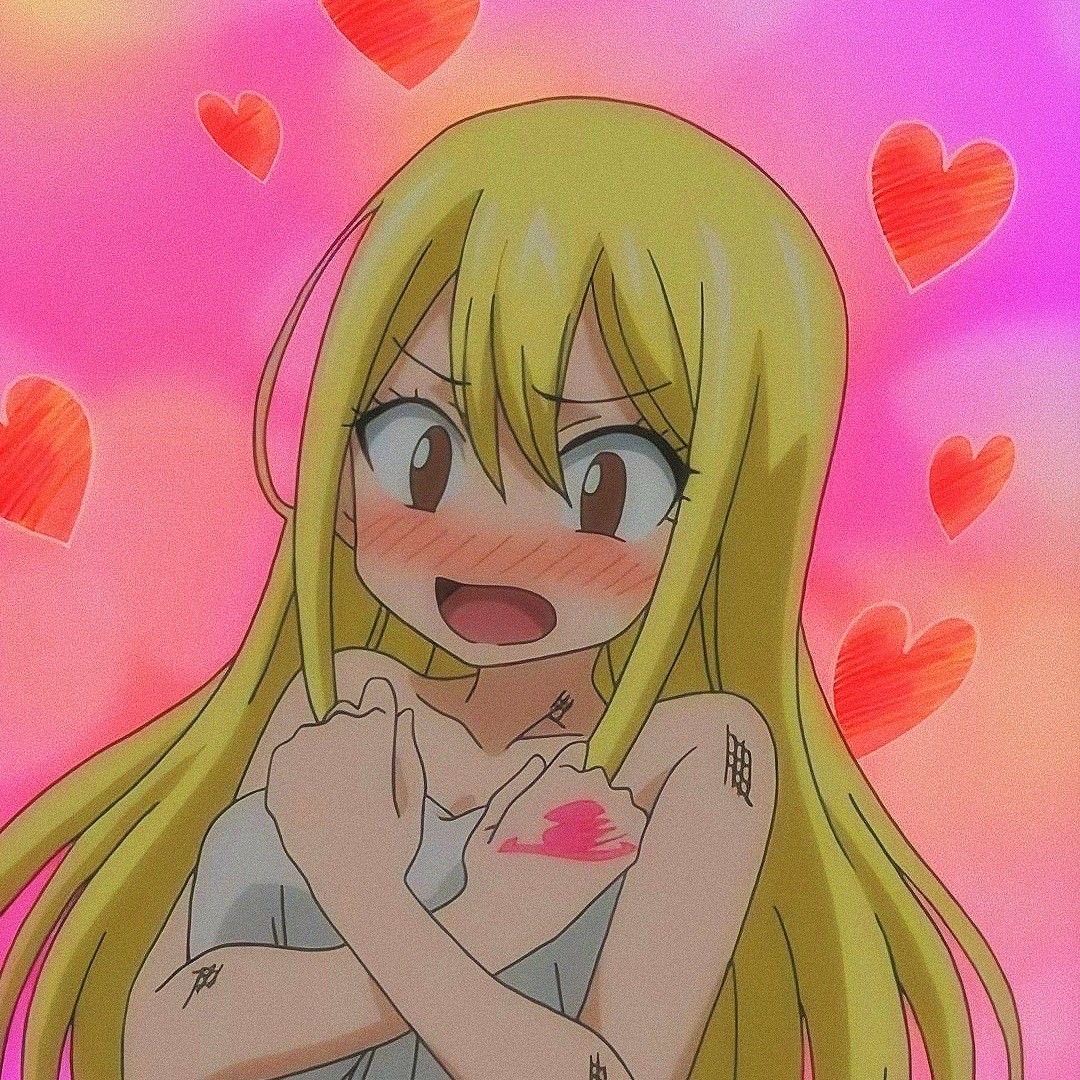 briietta's tweet photo. the amount of times lucy blushes whenever someone brings up natsu... and y’all needed mashima to tell you they had feelings for each other? 😭 https://t.co/QqtsGxHFmy