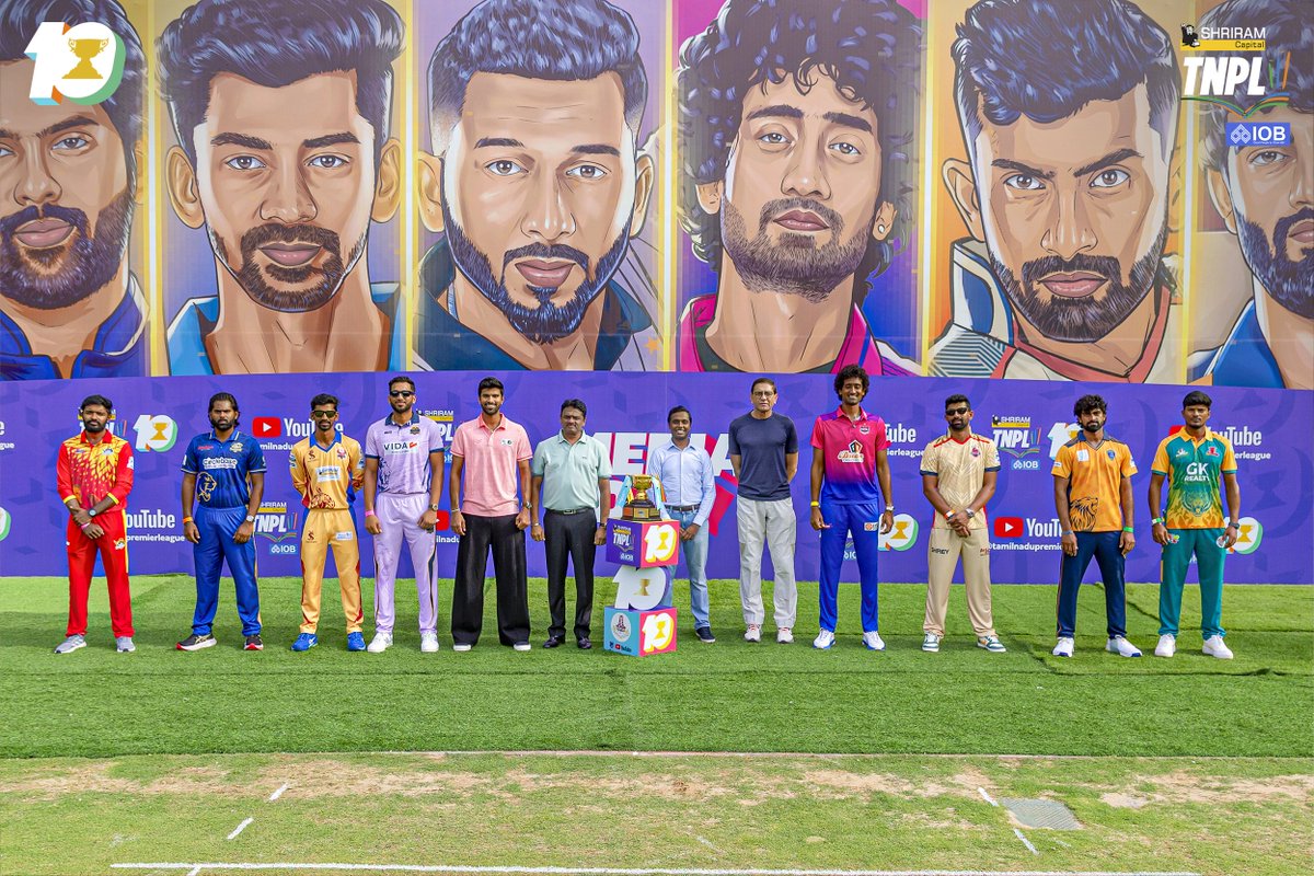 TNPremierLeague's tweet photo. A glimpse from yesterday's Shriram Capital TNPL 2026 Media Day! ✨️📸

#TNPL10 #TNPL2026 #NammaOoruNammaGethu #Season10SemmaGethu #DecadeofKondattam https://t.co/o53bjyPvTM